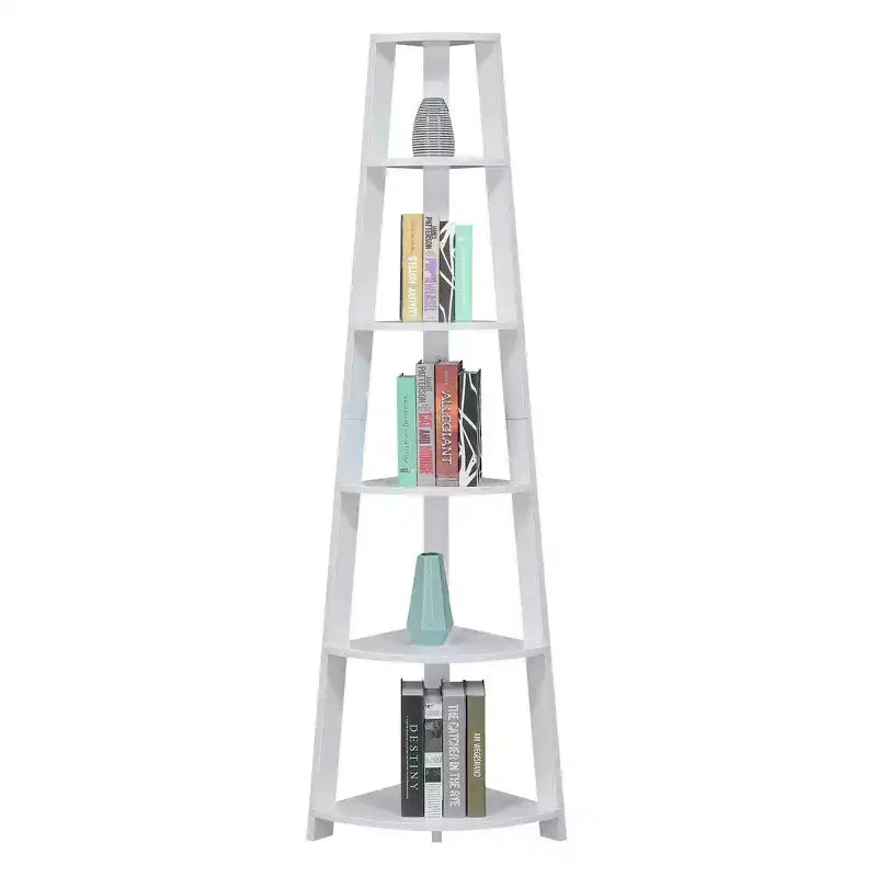 71 Newport 5 Tier Corner Bookshelf - Breighton Home