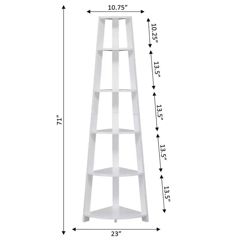 71 Newport 5 Tier Corner Bookshelf - Breighton Home