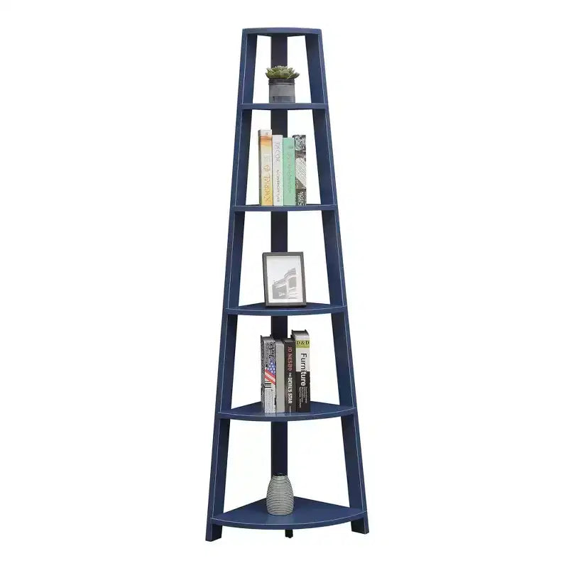 71 Newport 5 Tier Corner Bookshelf - Breighton Home