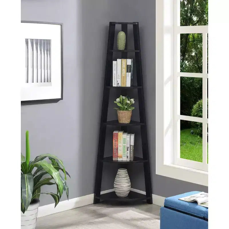 71 Newport 5 Tier Corner Bookshelf - Breighton Home