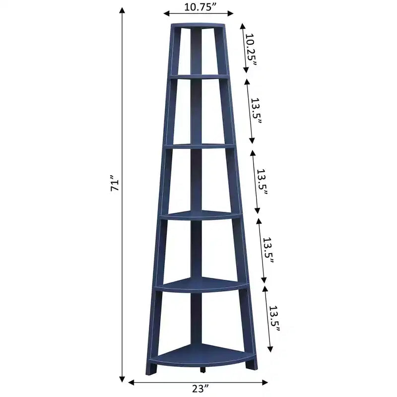 71 Newport 5 Tier Corner Bookshelf - Breighton Home
