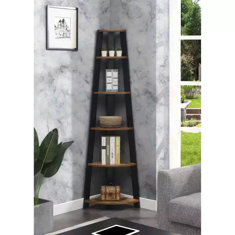 71 Newport 5 Tier Corner Bookshelf - Breighton Home