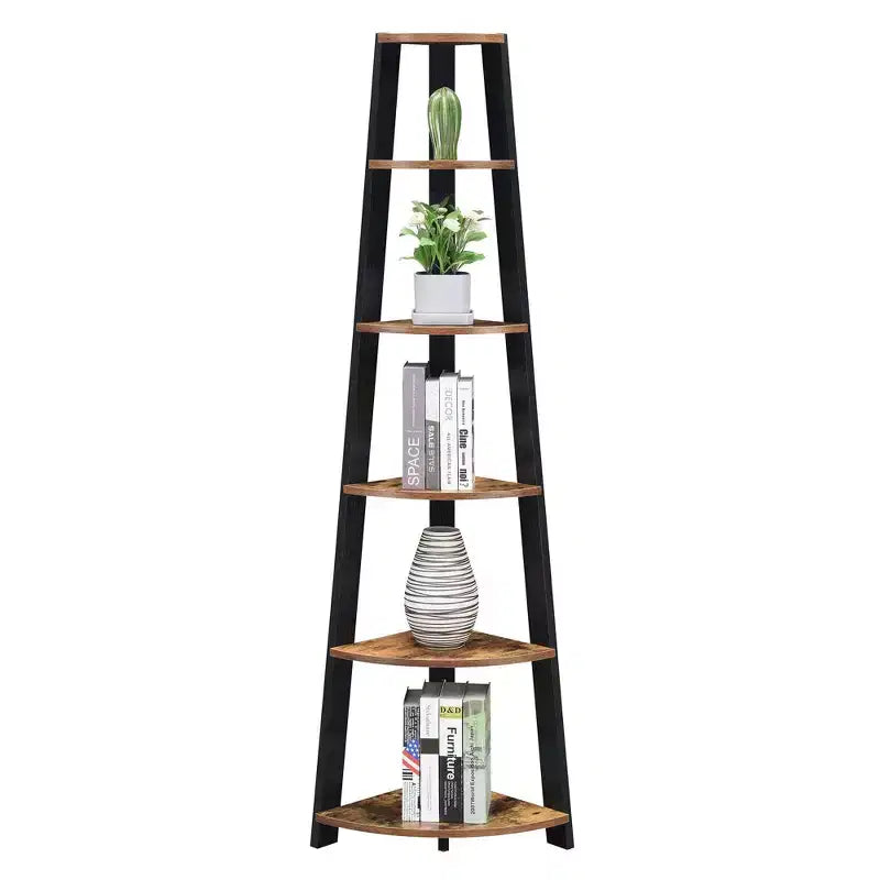 71 Newport 5 Tier Corner Bookshelf - Breighton Home