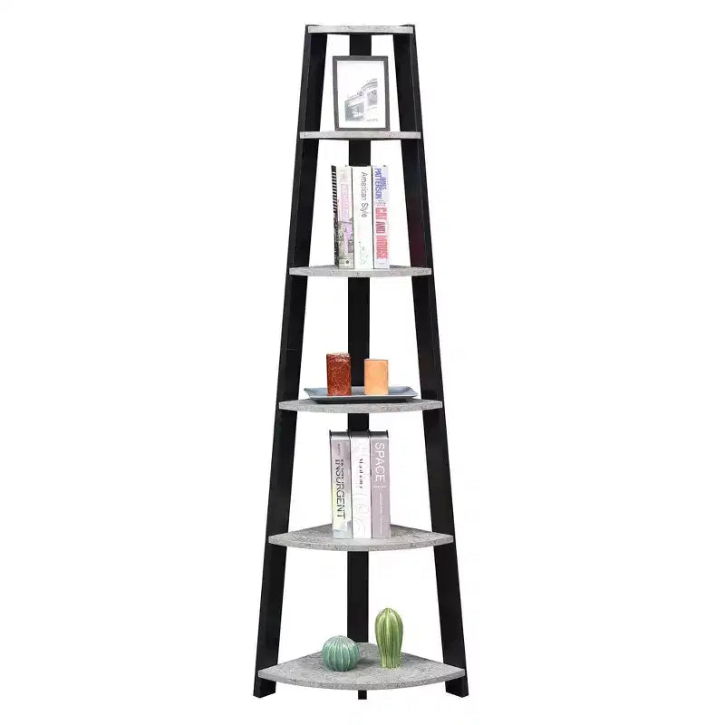 71 Newport 5 Tier Corner Bookshelf - Breighton Home