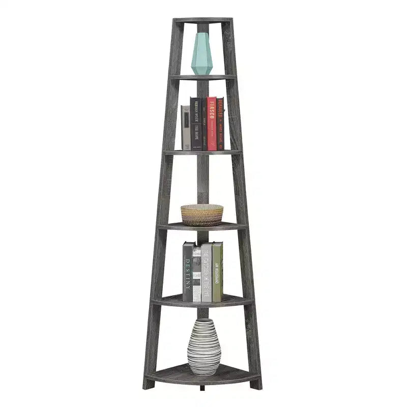 71 Newport 5 Tier Corner Bookshelf - Breighton Home