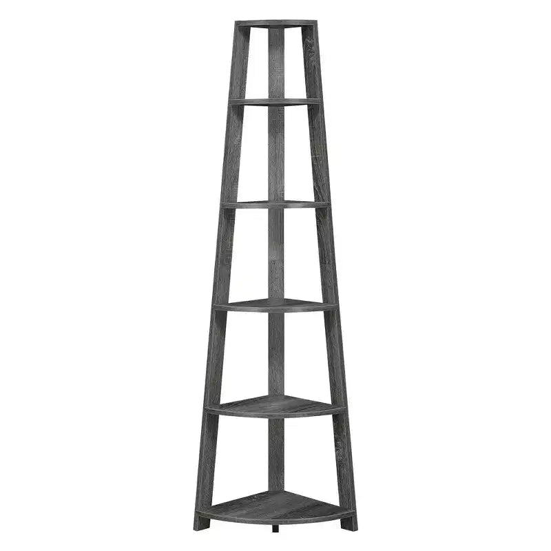 71 Newport 5 Tier Corner Bookshelf - Breighton Home