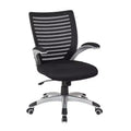 Mesh Seat and Screen Back Managers Chair with Padded Silver Arms Base - OSP Home Furnishings
