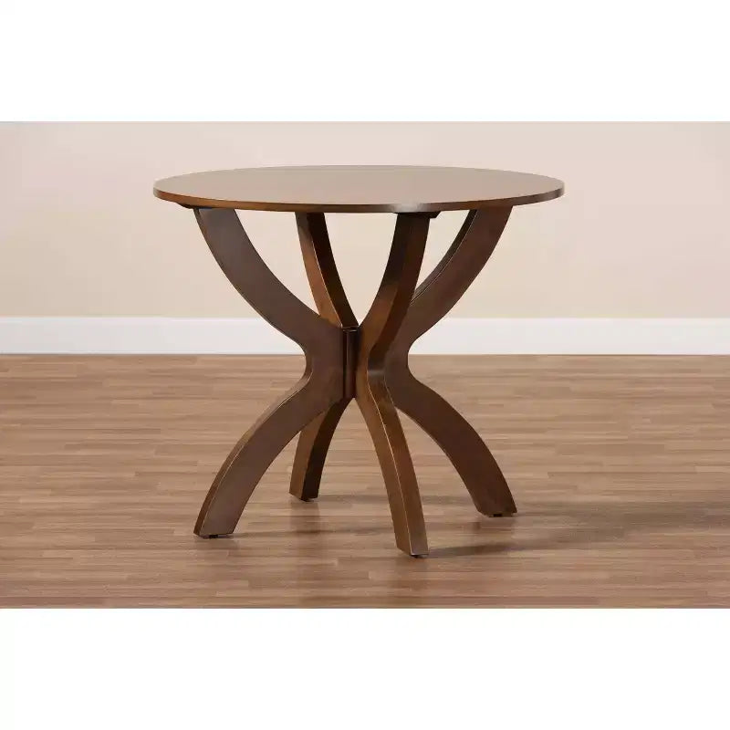 35 Tilde Wide Round Wood Dining Table - Baxton Studio
