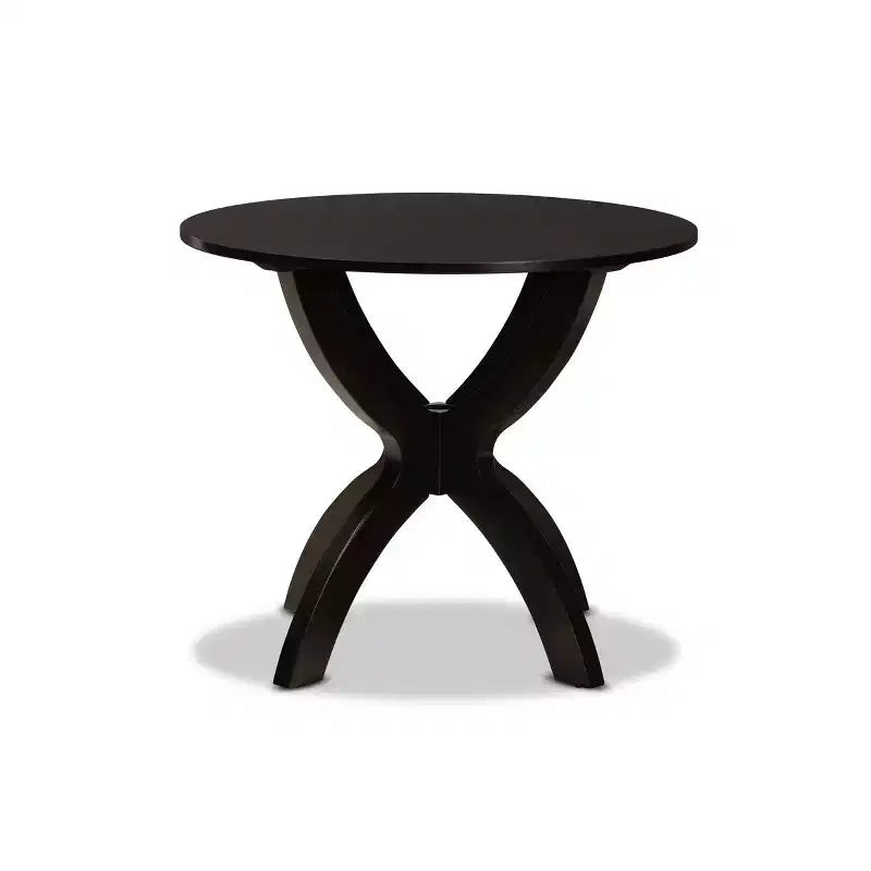 35 Tilde Wide Round Wood Dining Table - Baxton Studio