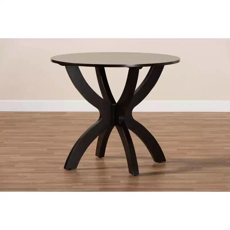 35 Tilde Wide Round Wood Dining Table - Baxton Studio