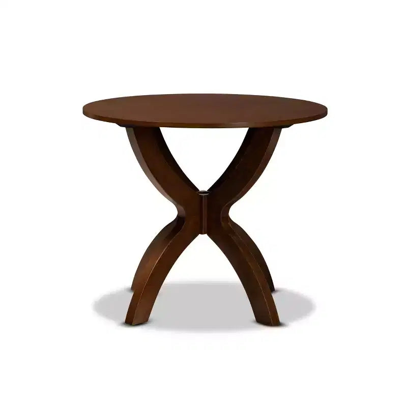 35 Tilde Wide Round Wood Dining Table - Baxton Studio