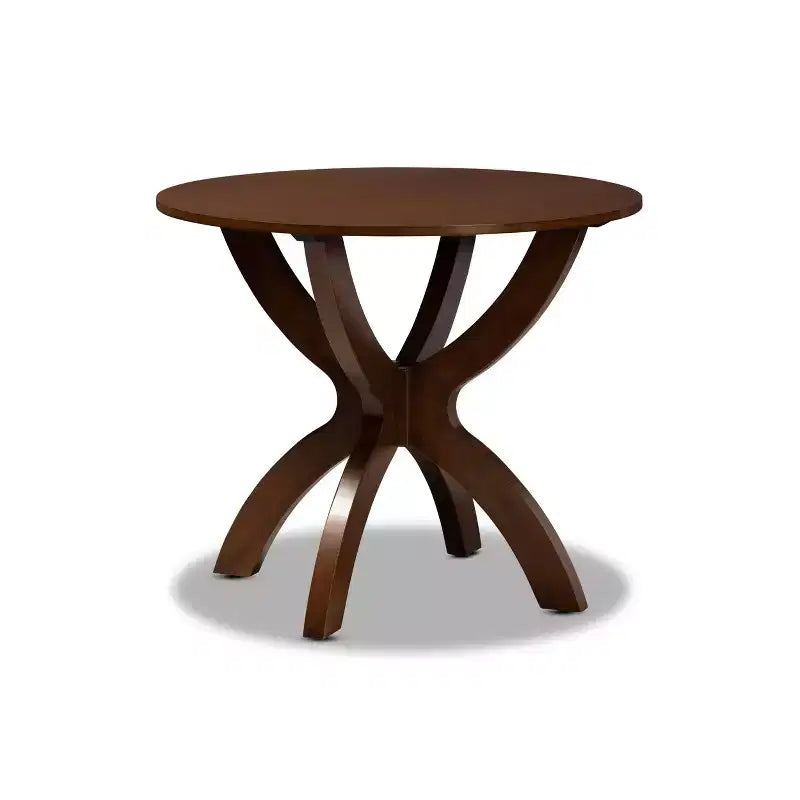 35 Tilde Wide Round Wood Dining Table - Baxton Studio
