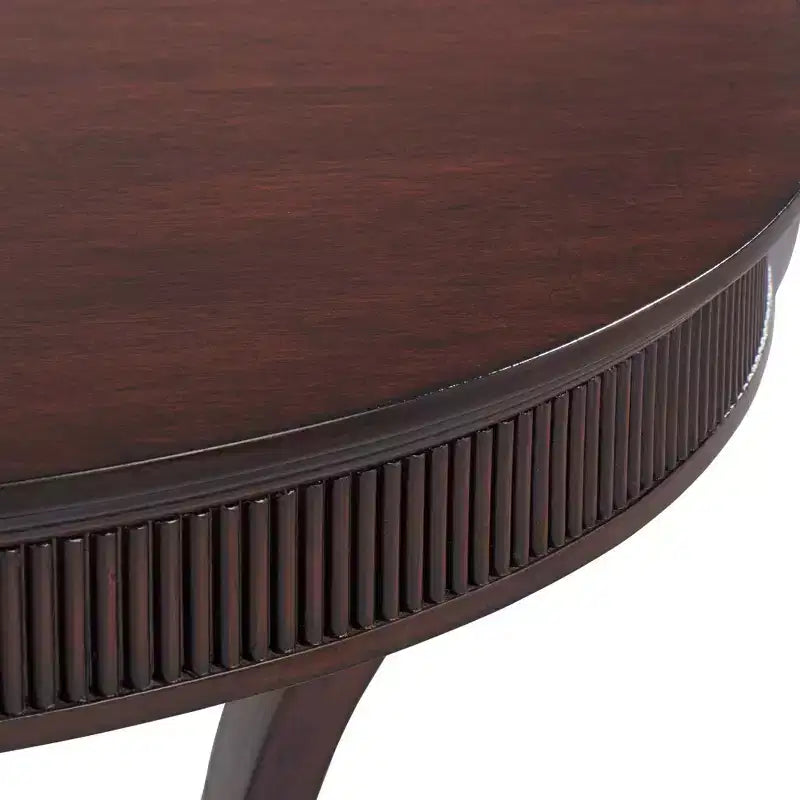 55 Downing Street Farmhouse Rustic Vintage Oak Wood Half Round Console Table 31 x 17 1/4 Dark Brown Curved Legs for Living Room Bedroom Bedside