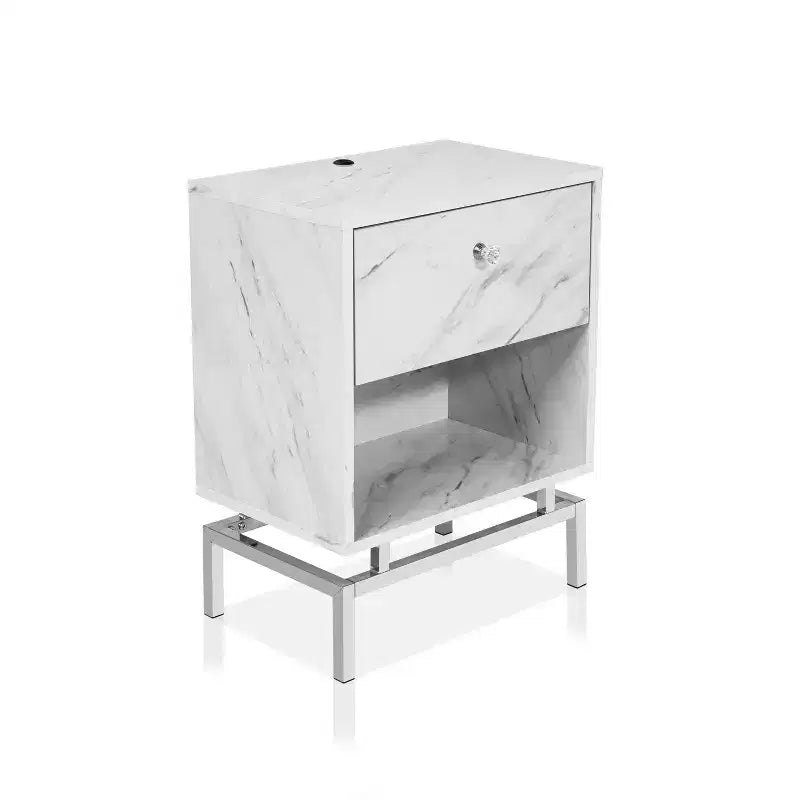 24/7 Shop At Home Brama Open Shelf End Table with USB Port