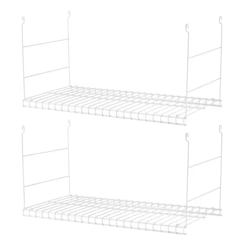 Rubbermaid 24 Universal Closet Steel Wire Added Storage Hanging Shelf (2 Pack)