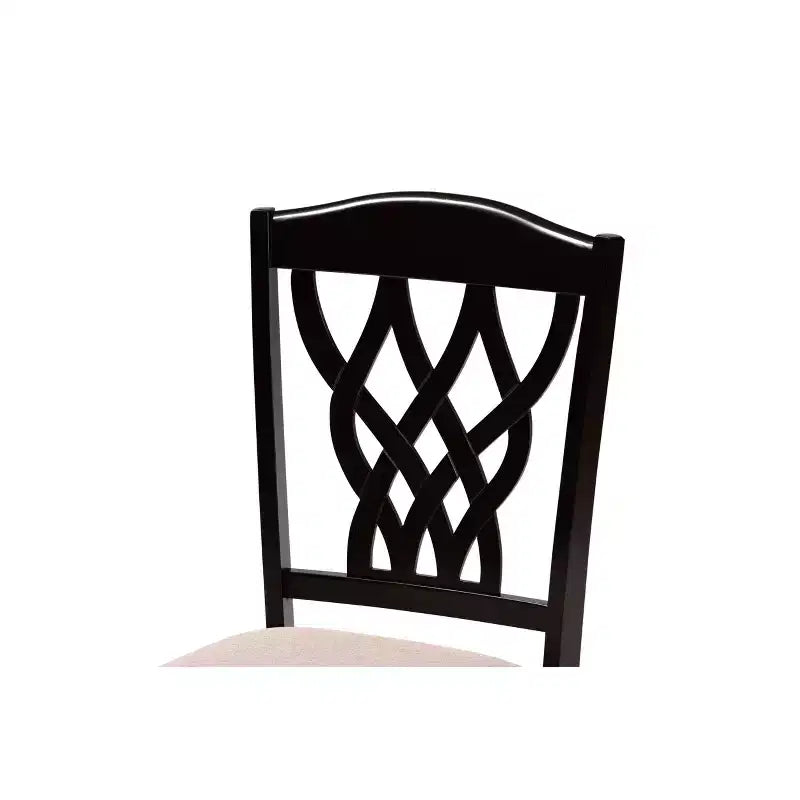 2 chaises de salle à manger Delilah en tissu et bois – Baxton Studio