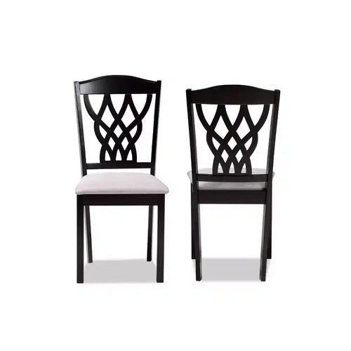 2 chaises de salle à manger Delilah en tissu et bois – Baxton Studio