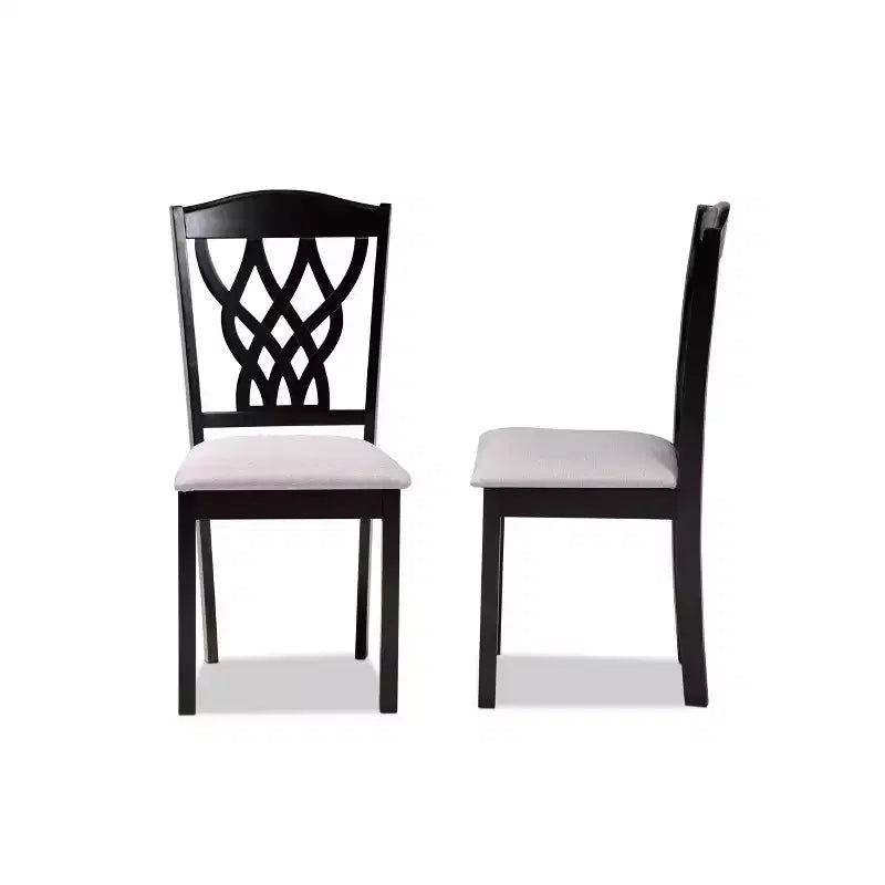 2 chaises de salle à manger Delilah en tissu et bois – Baxton Studio