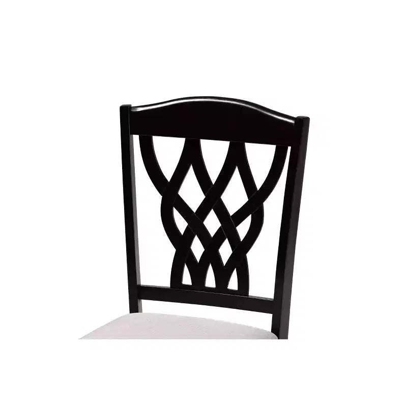 2 chaises de salle à manger Delilah en tissu et bois – Baxton Studio