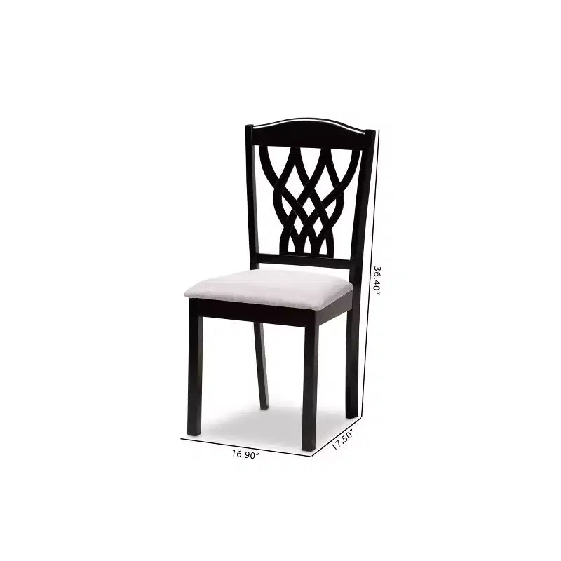 2 chaises de salle à manger Delilah en tissu et bois – Baxton Studio
