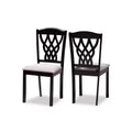 2pc Delilah Fabric Upholstered and Wood Dining Chairs - Baxton Studio