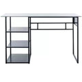 Xyla 3 Shelf Glass Top Desk - DSK2208 - White/Black - Safavieh