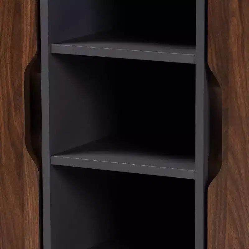 2 Door Idina Mid-Century Wood Shoe Cabinet - Baxton Studio