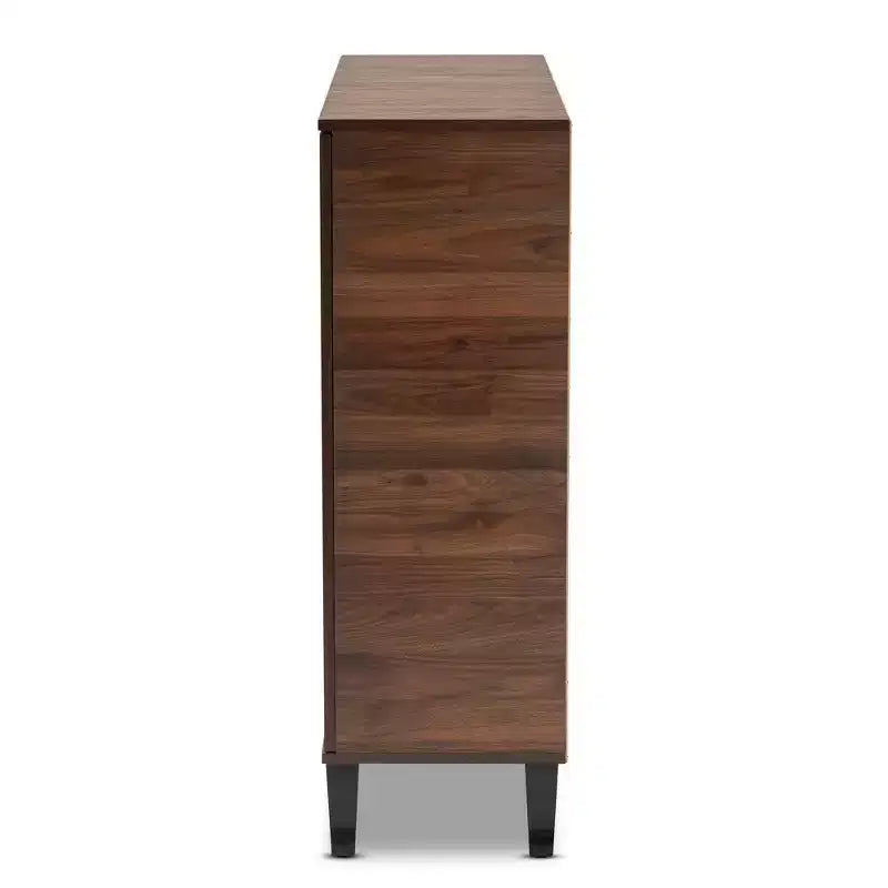 2 Door Idina Mid-Century Wood Shoe Cabinet - Baxton Studio