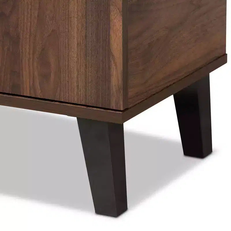 2 Door Idina Mid-Century Wood Shoe Cabinet - Baxton Studio