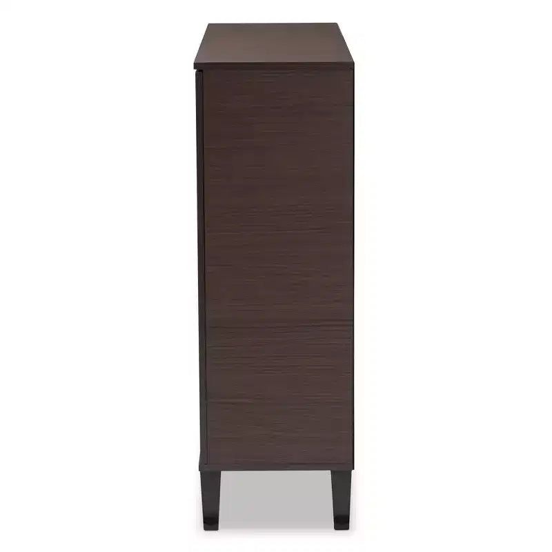 2 Door Idina Mid-Century Wood Shoe Cabinet - Baxton Studio