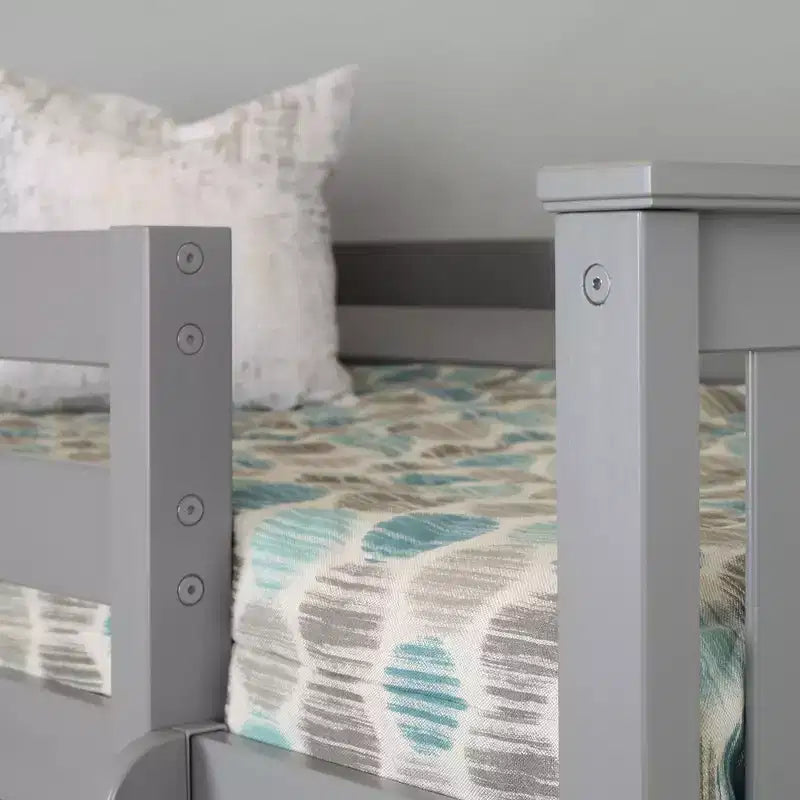 Max & Lily L-Shaped Twin over Full Bunk Bed with Bookcase and Desk