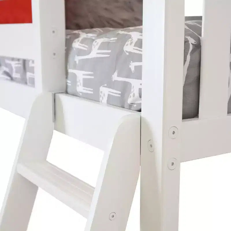 Max & Lily L-Shaped Twin over Full Bunk Bed with Bookcase and Desk