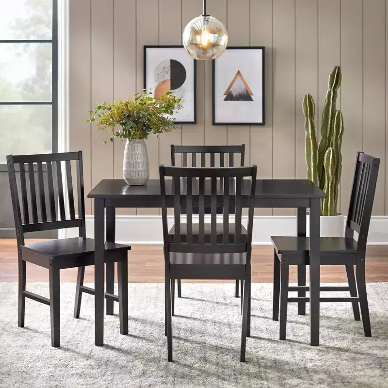 Ensemble de salle à manger rectangulaire contemporain Shaker 5 pièces Buylateral