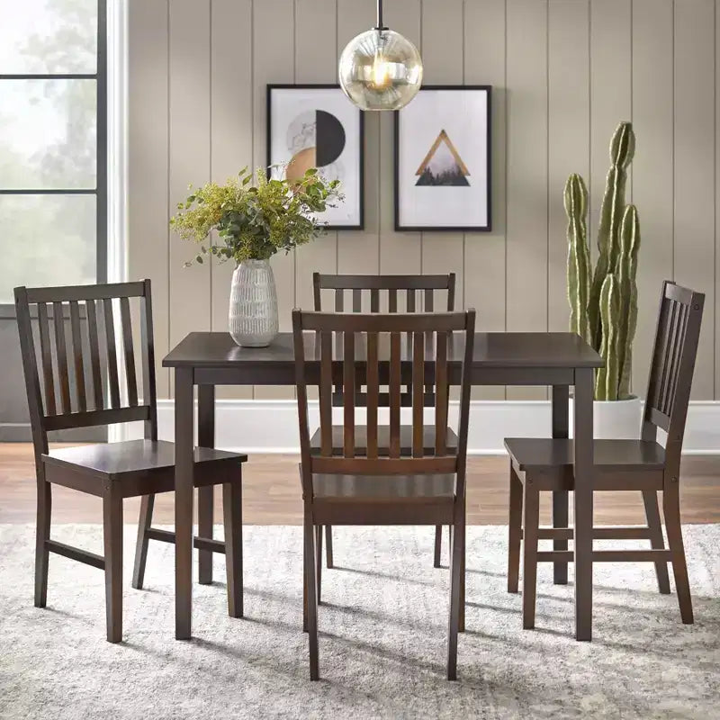 Ensemble de salle à manger rectangulaire contemporain Shaker 5 pièces Buylateral