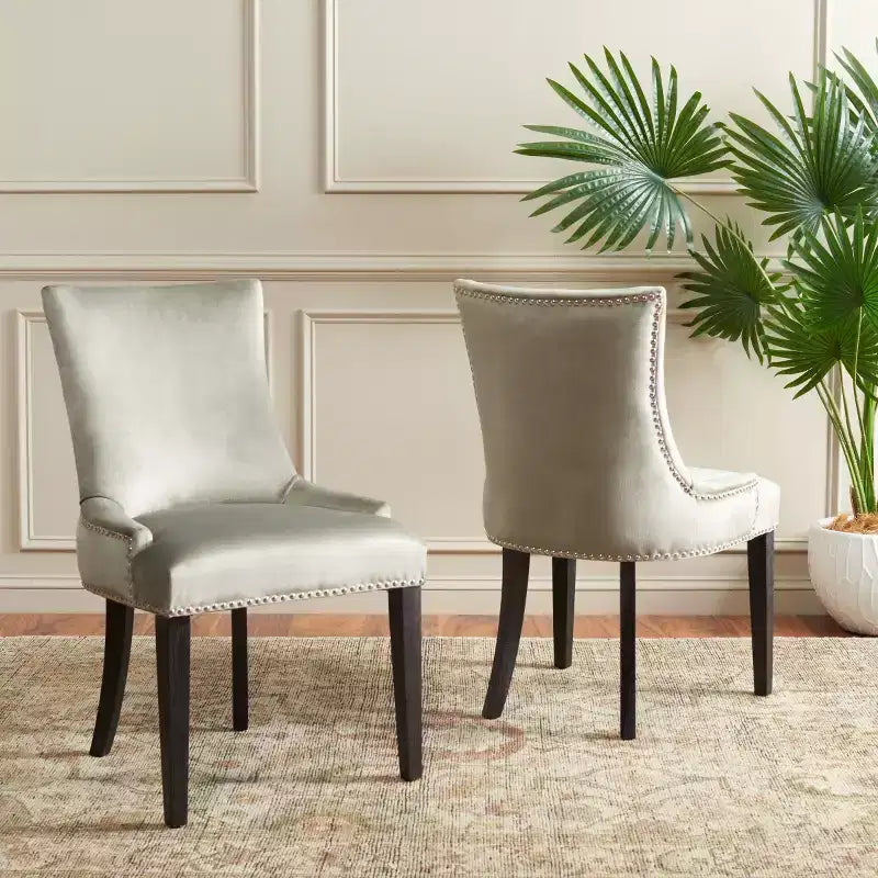 Lester 19 H Dining Chair With Nail Head Trim (Set of 2) - MCR4709 - Safavieh Couture