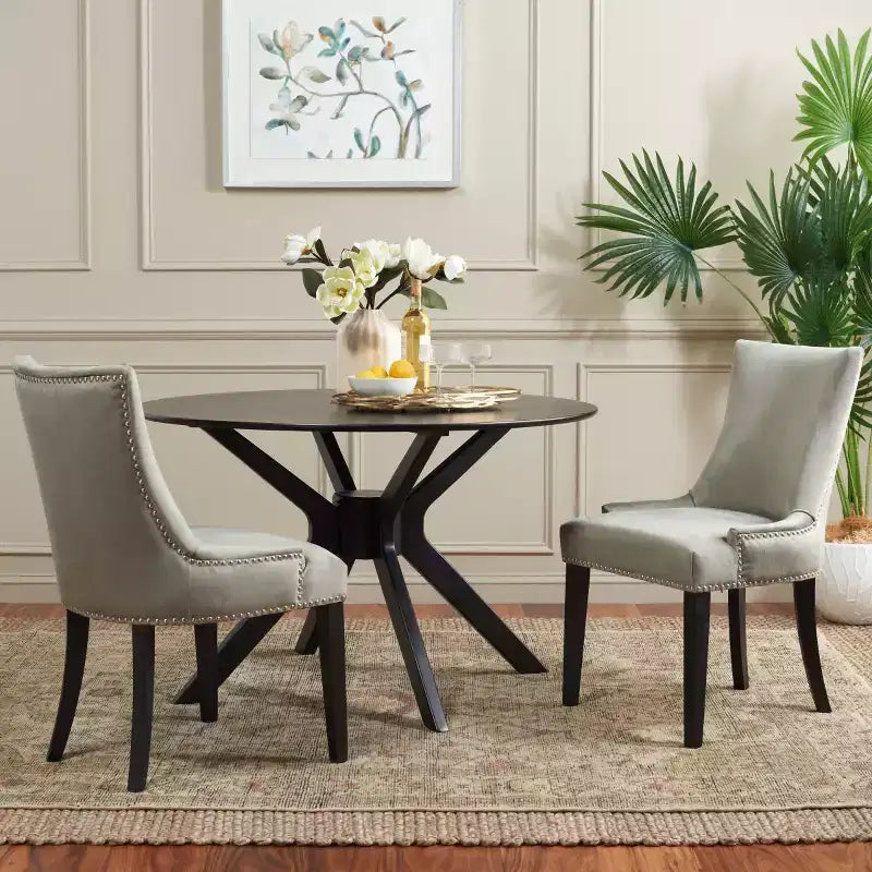 Lester 19 H Dining Chair With Nail Head Trim (Set of 2) - MCR4709 - Safavieh Couture