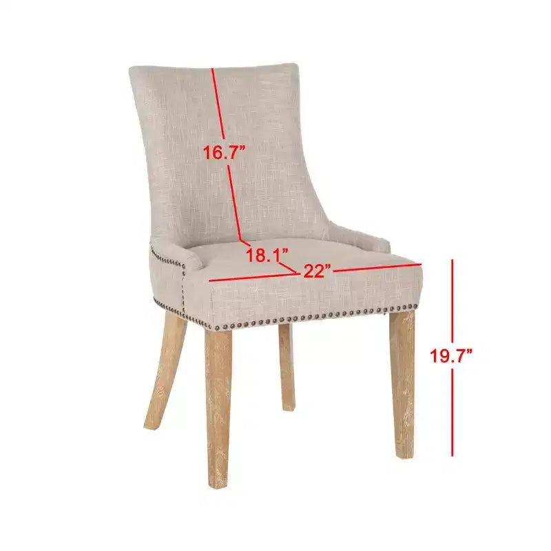Lester 19 H Dining Chair With Nail Head Trim (Set of 2) - MCR4709 - Safavieh Couture