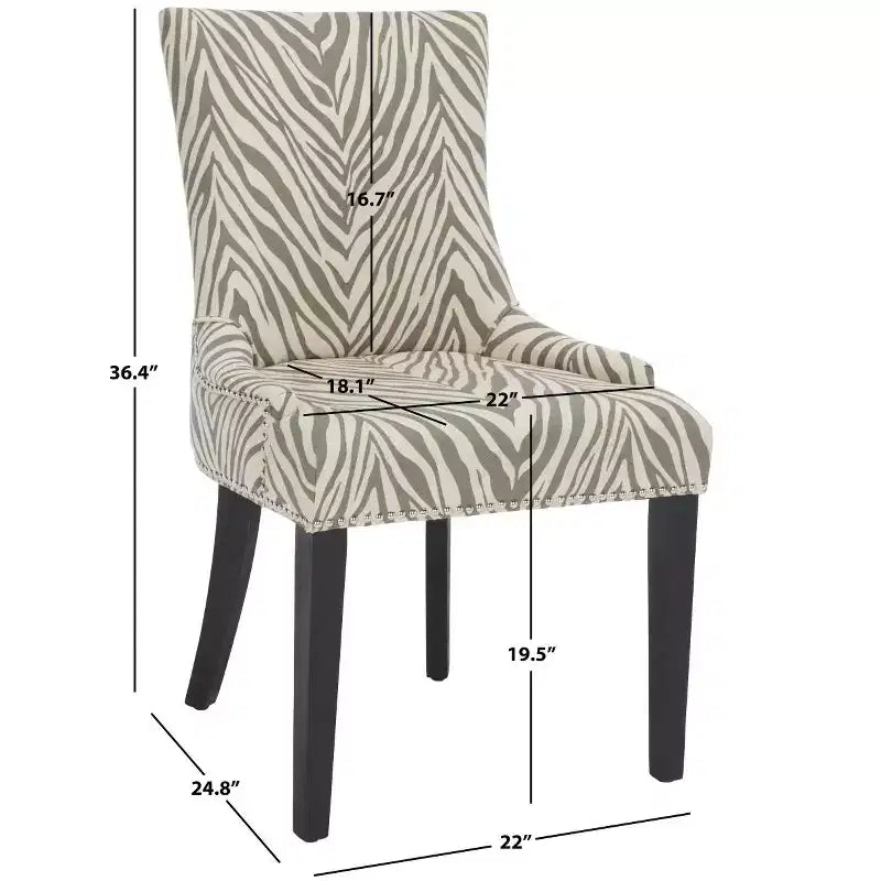 Lester 19 H Dining Chair With Nail Head Trim (Set of 2) - MCR4709 - Safavieh Couture