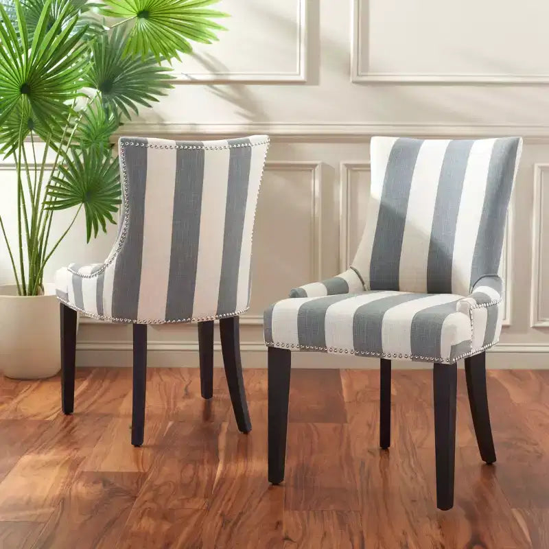 Lester 19 H Dining Chair With Nail Head Trim (Set of 2) - MCR4709 - Safavieh Couture