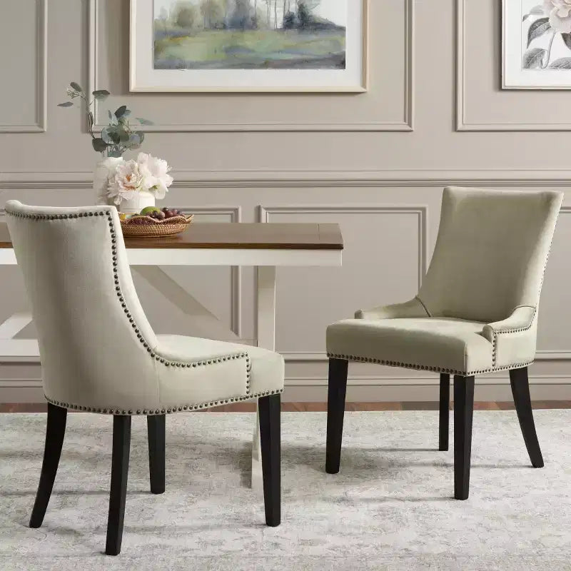 Lester 19 H Dining Chair With Nail Head Trim (Set of 2) - MCR4709 - Safavieh Couture