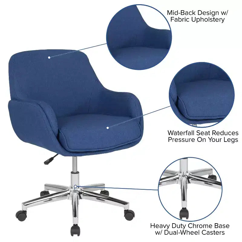 Flash Furniture Rochelle Home and Office Upholstered Mid-Back Molded Frame Office Chair