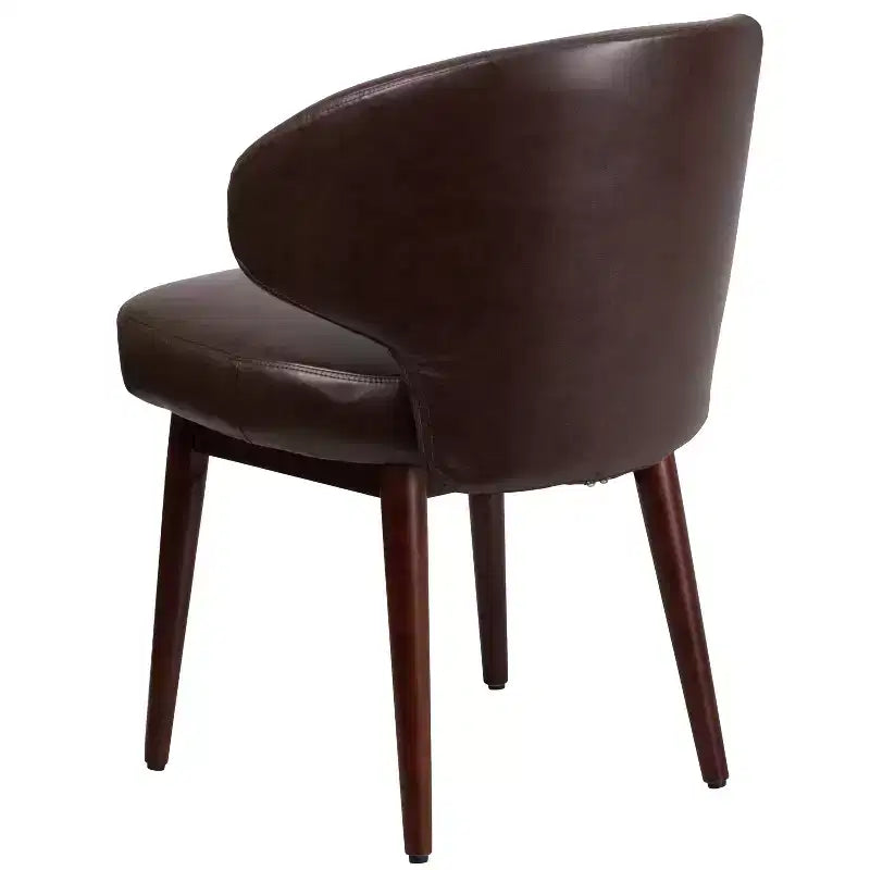 Flash Furniture Comfort Back Series Side Reception Chair with Walnut Legs