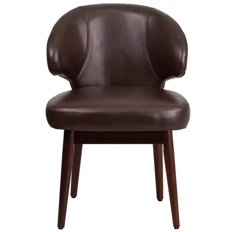 Flash Furniture Comfort Back Series Side Reception Chair with Walnut Legs