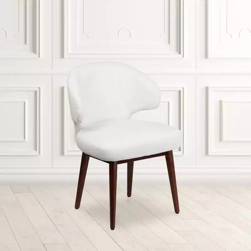 Flash Furniture Comfort Back Series Side Reception Chair with Walnut Legs