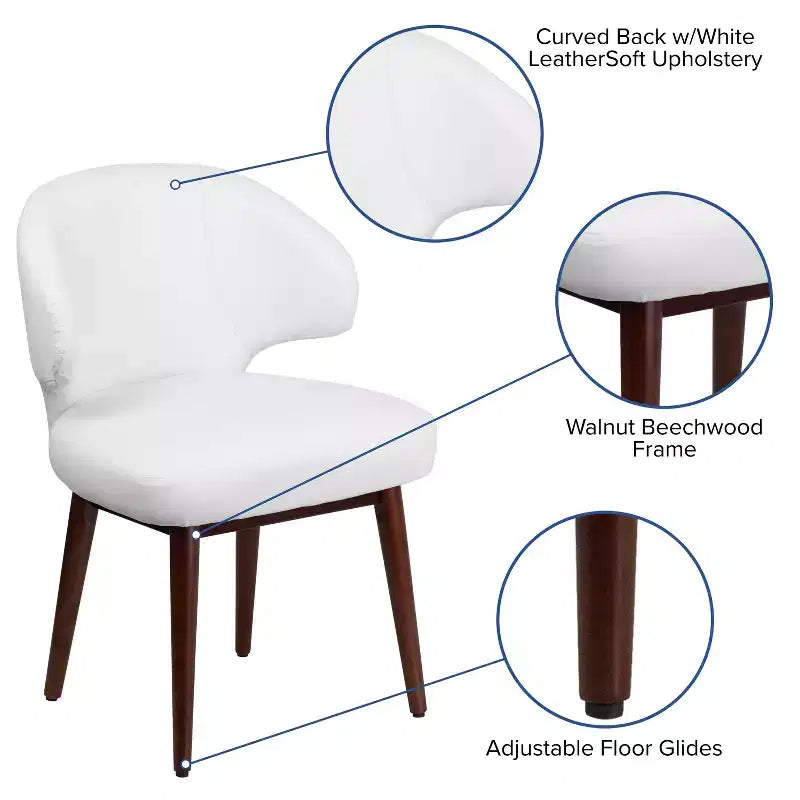 Flash Furniture Comfort Back Series Side Reception Chair with Walnut Legs
