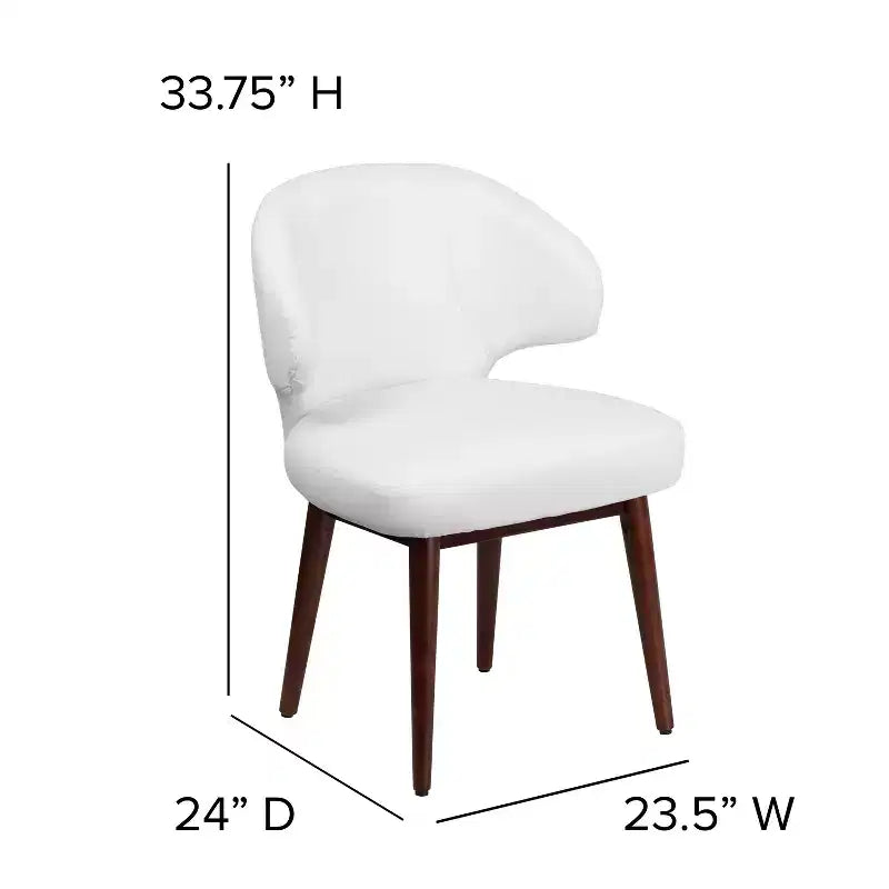 Flash Furniture Comfort Back Series Side Reception Chair with Walnut Legs