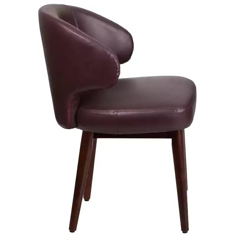 Flash Furniture Comfort Back Series Side Reception Chair with Walnut Legs