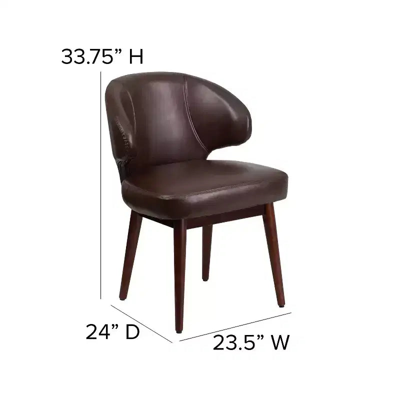 Flash Furniture Comfort Back Series Side Reception Chair with Walnut Legs