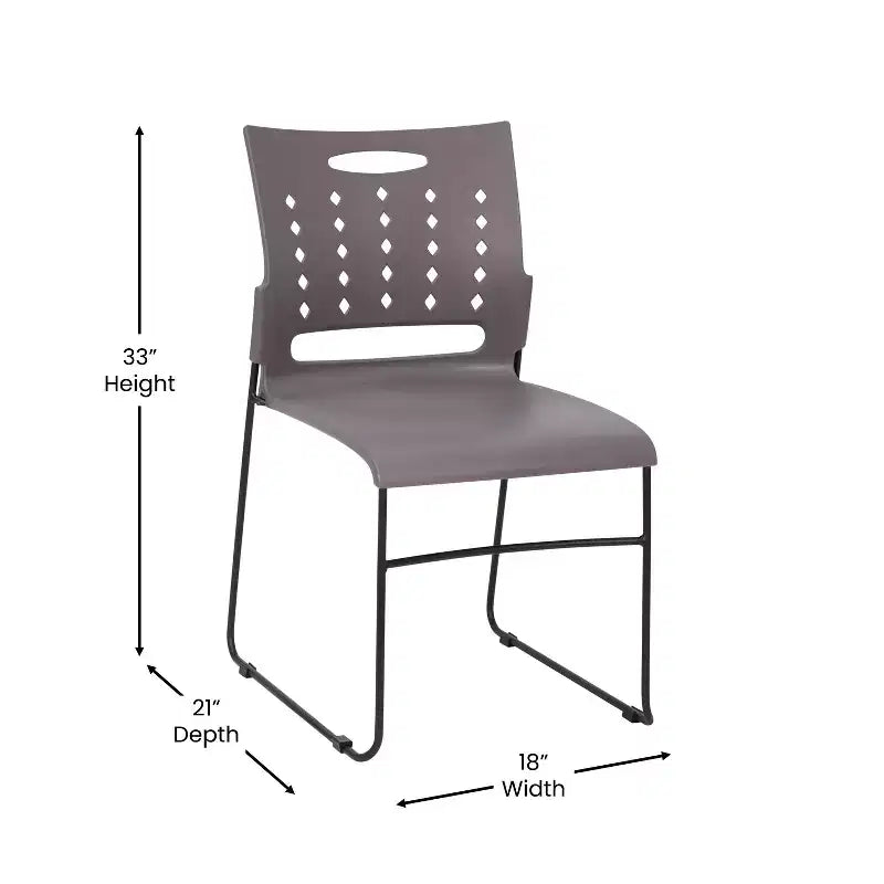 Flash Furniture 881 lb. Capacity Sled Base Stack Chair with Carry Handle and Air-Vent Back
