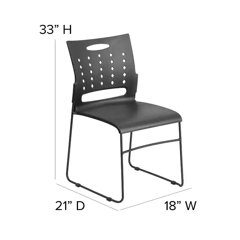 Flash Furniture 881 lb. Capacity Sled Base Stack Chair with Carry Handle and Air-Vent Back